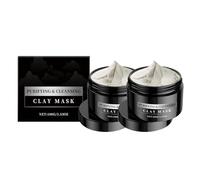Maschera detergente per argilla Blackhead Remover e controllo dell'olio per pelli secche sensibili e grasse, Deep Recovery Clay Face Mask con bentonite, Detox Scrub e detergente per pori (2 pezzi)