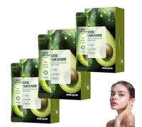 Maschera detergente viso schiumosa all'acido complesso di avocado, maschere schiumose detergenti profonde all'avocado biologico naturale, cura idratante quotidiana del viso (3 Box)