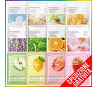 Maschera di Bellezza Viso 12 Pezzi Maschera Idratante Nutriente Cura Quotidiana