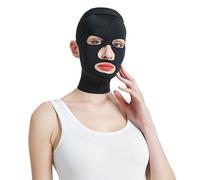 Maschera di Compressione Completa Viso e Collo Post-Chirurgica, Indumento di Recupero per Liposuzione Viso, Contorno V-Line(Schwarz,XL)