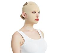 Maschera di Compressione Completa Viso e Collo Post-Chirurgica, Indumento di Recupero per Liposuzione Viso, Contorno V-Line(Skin color,S)