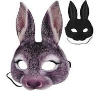 Maschera di coniglietto pasquale Fuce Furry Maschera di coniglio a mezza faccia pelosa con orecchie di novità per animali da cartone animato per la festa del carnivale di Pasqua Mardi Gras Masquerade