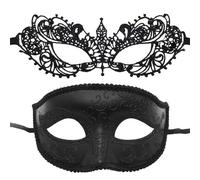 Maschera di coppia, coperta per il viso per ballo in maschera | set di maschere in pizzo da donna, 2 pezzi, copertura per il viso per ballo di fine anno, decorazione per la palla di mascher
