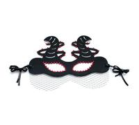 Maschera di Halloween a forma corno ariete, maschera for occhi a metà viso in rete con strass, costume da festa for donne adulte