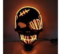 Maschera di Halloween con teschio illuminato, spaventosa maschera di spurgo a LED, maschere di Halloween, cosplay illuminante, sorriso horror luminoso, viso per uomini, donne, bambini, regali anonimi