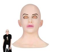 Maschera di Halloween femminile - Maschera Calva per le donne | Copertura viso di Halloween, copricapo in lattice visibile, copricapo, novità, costume, accessorio di scena per feste