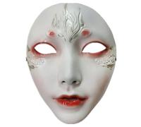 Maschera di Halloween in resina, stile cinese, bella ragazza, cosplay, gioco, film, festa, costume, replica, (F)