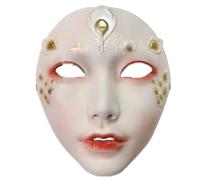 Maschera di Halloween in resina, stile cinese, bella ragazza, cosplay, gioco, film, festa, costume, replica, (H)