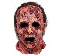 Maschera di Halloween inquietante insanguinata maschera spaventosa rugosa con capelli per adulti horror morbido lattice zombi traspirante con buco per gli occhi per cosplay mascherato |.Maschere horr