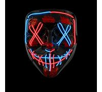Maschera di Halloween ispirata a “The Purge” con LED, controllabile, per Halloween e Carnevale, costume di travestimento per uomo e donna, in diversi colori