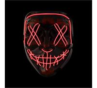 Maschera di Halloween ispirata a “The Purge” con LED rosso, controllabile, per Halloween e Carnevale, costume di travestimento per uomo e donna, in diversi colori