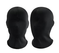 Maschera di Halloween, Maschera a pieno facciale nera 2 pezzi Seta di ghiaccio Traspirante Resistente al sole Testa intera unisex Taglia libera Asciugatura rapida Elastico Halloween per Costume da fe