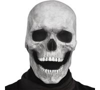Maschera di Halloween Maschera per cranio a testa piena con mascella mascella in movimento maschere per adulti inquietante di una taglia con buchi di ventilazione per lo scherzo del cosplay di Hallow