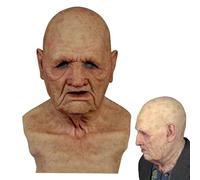 Maschera di Halloween per uomini anziani | maschera integrale in lattice di Halloween | vecchio uomo copertura facciale - realistica lattice vecchio maschera viso per cosplay Pa-rty oggetti di
