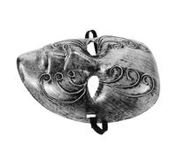 Maschera di Halloween Vintage Intero Viso per Feste Mascherate Argento | Plastica Riutilizzabile, Stile Ispirato al Passato, Copertura Completa, per Eventi a Tema e Carnevale
