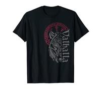 Maschera di lupo Valhalla Rune di Odino Bussola norvegese Maglietta