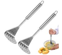 Maschera di patate da 2 pezzi, schiacciatore di patate in acciaio inossidabile da 10 pollici, manuale sospeso Masher Ricer per zucca, dolce, frutta, verdura