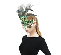 Maschera di piuma e paillettes per ballo mascherato da donna mezza maschera veneziana con piume mezza maschera con paillettes opera di Halloween, cocktail, cosplay, carnevale festa in costume