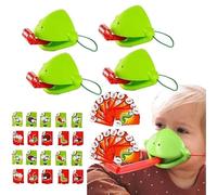 Maschera di rana con colpo, gioco di tiro con lingua camaleonte, maschera rana con lingua scoppiettante, adatta per interazioni da solo e multi-persona (4 pezzi)