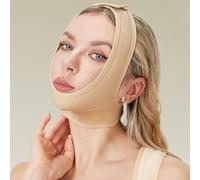 Maschera Di Sollevamento Facciale Di V-forma Per Le Donne Indumento Di Compressione Del Mento Dopo La Liposuzione Cinghia Di Copertura Del Collo Bendaggio(XXL)