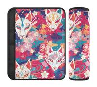 Maschera di volpe giapponese, confezione da 2 imbottiture per spalla, cintura di sicurezza per tagliare il collo, per la maggior parte delle auto, protezione per cintura di sicurezza