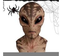 Maschera divertente aliena, spaventosa, spaventosa, realistica, spaventosa, aliena, divertente, per Halloween, feste in maschera per donne e uomini