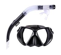 Maschera e boccaglio per adulti, set di occhialini da nuoto e da immersione, lenti in vetro temperato, anti-perdite e anti-appannamento, vista panoramica, attrezzatura per snorkeling per una