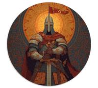 Maschera eroica di un guerriero del XIII secolo che indossa un'armatura e impugna un'enorme spada Puzzle 1000Pcs Decorazione Casa. Rilassamento E Intelligence Adulti E Bambini 14 Anni (67.5x67.5cm)