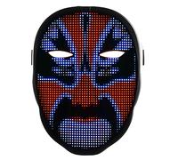 Maschera facciale a LED controllabile dal telefono con 2121 perline RGB, 45 modelli dinamici e 70 statici, 10 lingue, 12 ore di lavoro, ABS+PVC+materiale in silicone