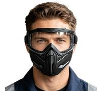 Maschera Facciale Antiappannamento Da Moto - Con Occhiali Protettivi Rimovibili Antivento E Antipolvere - Schermo Facciale 2 In 1 Regolabile Per Saldatura | Per Sci, Saldatura, Ciclismo, Lavoro, Giard