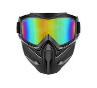 Maschera facciale per moto, antiappannamento, schermo viso antivento con | 2 in 1 - Copriviso integrale regolabile per uomo sci ciclismo equitazione lavoro giardinaggio