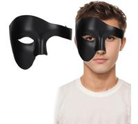 Maschera fantasma a metà faccia per uomini e donne, maschera leggera con nastri regolabili, stile lirico per Halloween e Carnevale