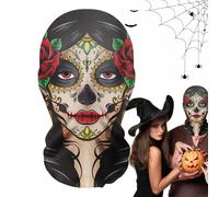 Maschera fantasma di Halloween, inquietante maschera da fantasma malvagio - Horror divertente copricapo a rete, maschera da fantasma, spaventoso costume di Halloween per adulti, per feste di scena