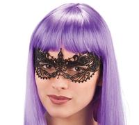 Maschera farfalla nera in tessuto macramè