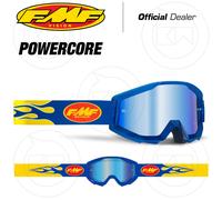 MASCHERA FMF POWERCORE FLAME NAVY OCCHIALI MOTO CROSS ENDURO LENTE BLU