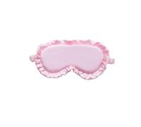Maschera for dormire in seta con volant, morbida copertura for , benda sull'occhio che blocca la luce for un sonno tranquillo, unisex(Pink)