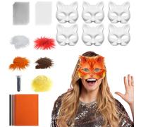 Maschera Gatto Semplice | Maschere Animali Grezze per Travestimenti - Costume con Rete e Feltro per Feste Maschere Carnevale Unisex