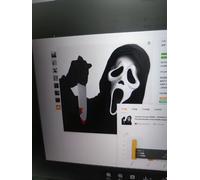 Maschera Ghost Face e Coltello Insanguinato Finto, Set di Accessori per Costume di Halloween per Adulti , Maschera Horror di Scream e Coltello di Scena per Uomini,Costumi Spaventosi per Halloween