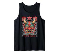 Maschera Giapponese del Diavolo Hannya Oni Maschera Yokai Oni Canotta