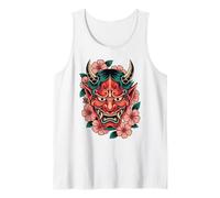 Maschera Giapponese Demon Yokai Devil Cherry Blossom Hannya Oni Canotta