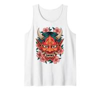 Maschera Giapponese Demon Yokai Devil Cherry Blossom Hannya Oni Canotta