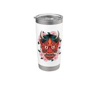 Maschera giapponese Demone Cherry Blossom Yokai Devil Hannya Oni Bicchiere termico in acciaio inox doppia parete