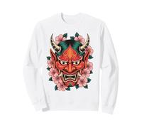 Maschera Giapponese Demone Cherry Blossom Yokai Devil Hannya Oni Felpa
