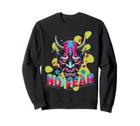 Maschera Giapponese Oni Cyberpunk Demone Samurai Streetwear Art Felpa