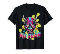Maschera Giapponese Oni Cyberpunk Demone Samurai Streetwear Art Maglietta