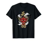 Maschera Giapponese Tengu Oni Demon Yokai Maglietta