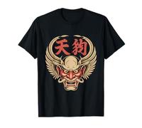 Maschera Giapponese Tengu Oni Folklore Demone Maglietta
