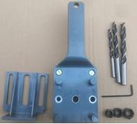 Maschera guida per trapano per la lavorazione del legno, localizzatore portatile per fori dritti e angolati, kit di sega a tazza da 8 pezzi con punte in lega, strumento di precisione per legno