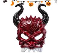 Maschera Halloween con corna per il viso Copriviso Mezzo Viso Regolabile