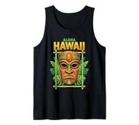 Maschera Hawaiana Tiki Hawaii Maui Aloha Surfer Canotta